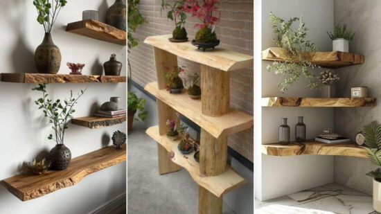 16 Ideas De Repisas Y Estantes Con Troncos Para Vuestro Hogar