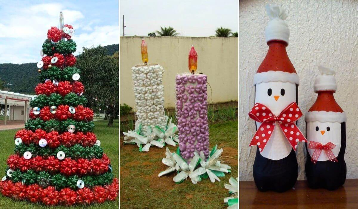 Preciosas Decoraciones Navideñas Con Botellas Plásticas