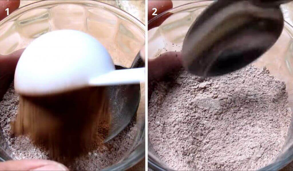 Preparación sencilla: Añadiendo cacao en polvo a la harina para repeler ratones sin daño.