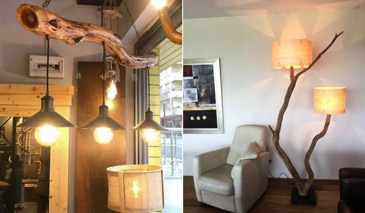 Lámparas Con Troncos Para Decorar Ambientes Rústicos
