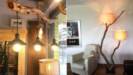 Lámparas Hechas Con Troncos Para Decorar Ambientes Rústicos