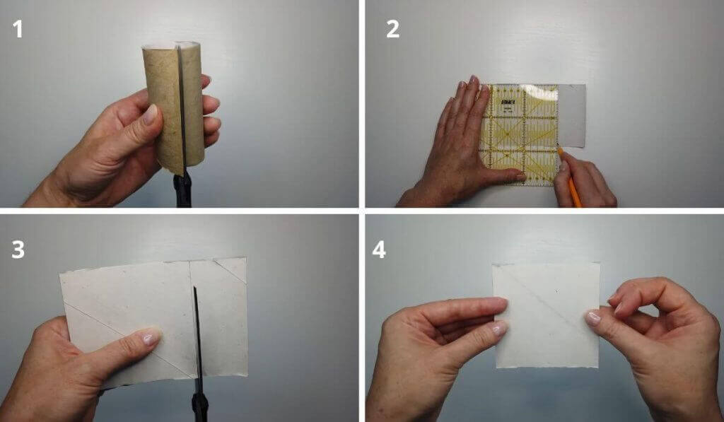 Proceso paso a paso para hacer flores con rollo de papel higiénico y tijeras