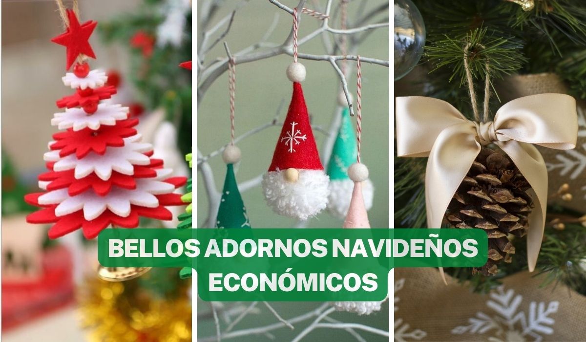 ADORNOS NAVIDEÑOS ECONÓMICOS PARA DECORAR TU ÁRBOL DE NAVIDAD