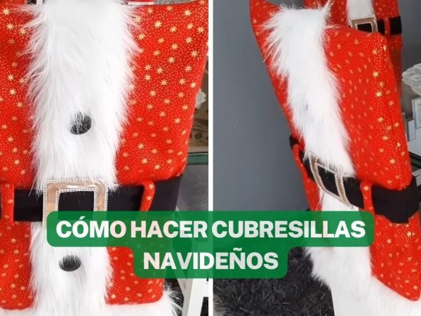 ¡FÁCIL! CÓMO HACER UN CUBRESILLA NAVIDEÑO CON VESTIDO DE SANTA