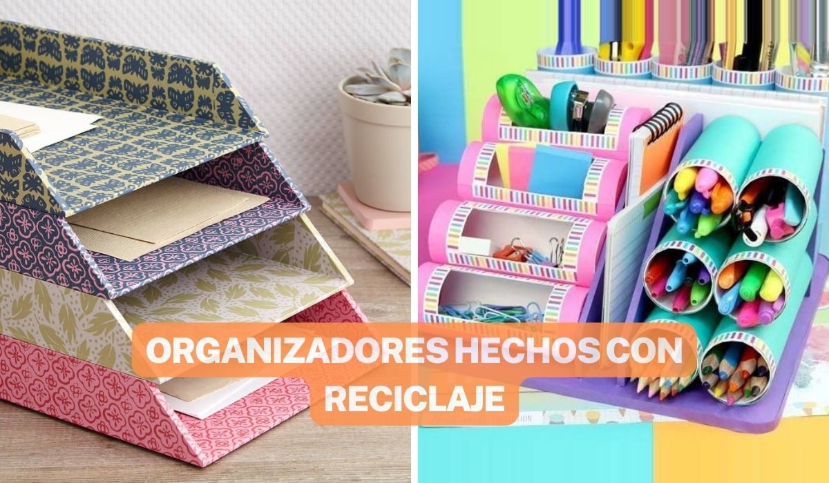 Manualidades de reciclaje: Organizador para escritorio