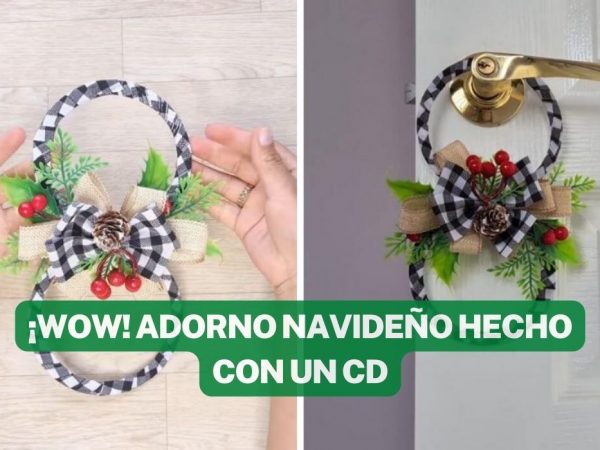 TUTORIAL PARA HACER UN ADORNO NAVIDEÑO PARA LA PUERTA CON UN CD RECICLADO