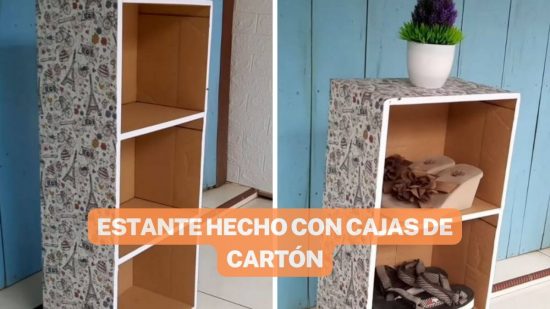 APRENDE CÓMO HACER UN ESTANTE CON CAJAS DE CARTÓN RECICLADAS