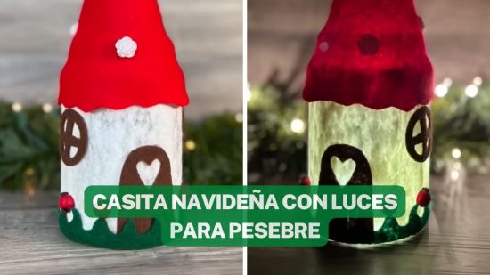 ¡WOW! CON RECICLAJE HAZ ESTA MINI CASITA NAVIDEÑA CON LUZ PARA TU PESEBRE