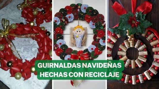 ¡WOW! GUIRNALDAS NAVIDEÑAS HECHAS EN CASA CON RECICLAJE.