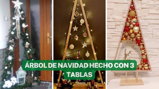 SOLO NECESITAS 3 TABLAS PARA HACER ÉSTOS ÁRBOLES DE NAVIDAD